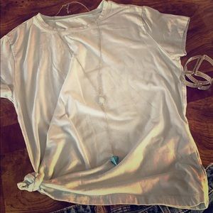 Turquoise & Silver Gem T- Drop Necklace